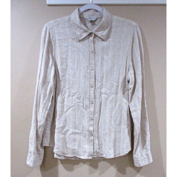 Orvis Classic Collection Linen Blend Shirt Women's Small Button Down Striped - Picture 1 of 10